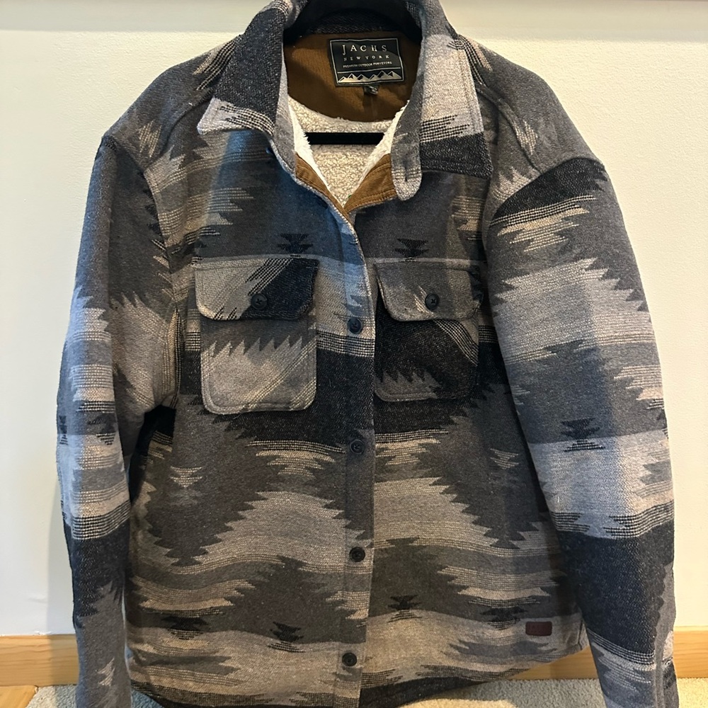 Jachs Gray and Brown Wool Blend Jacket